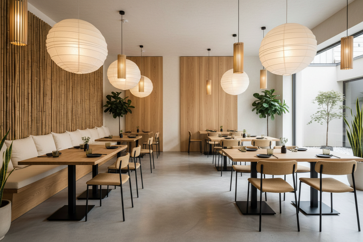 japandi style restaurant landscape